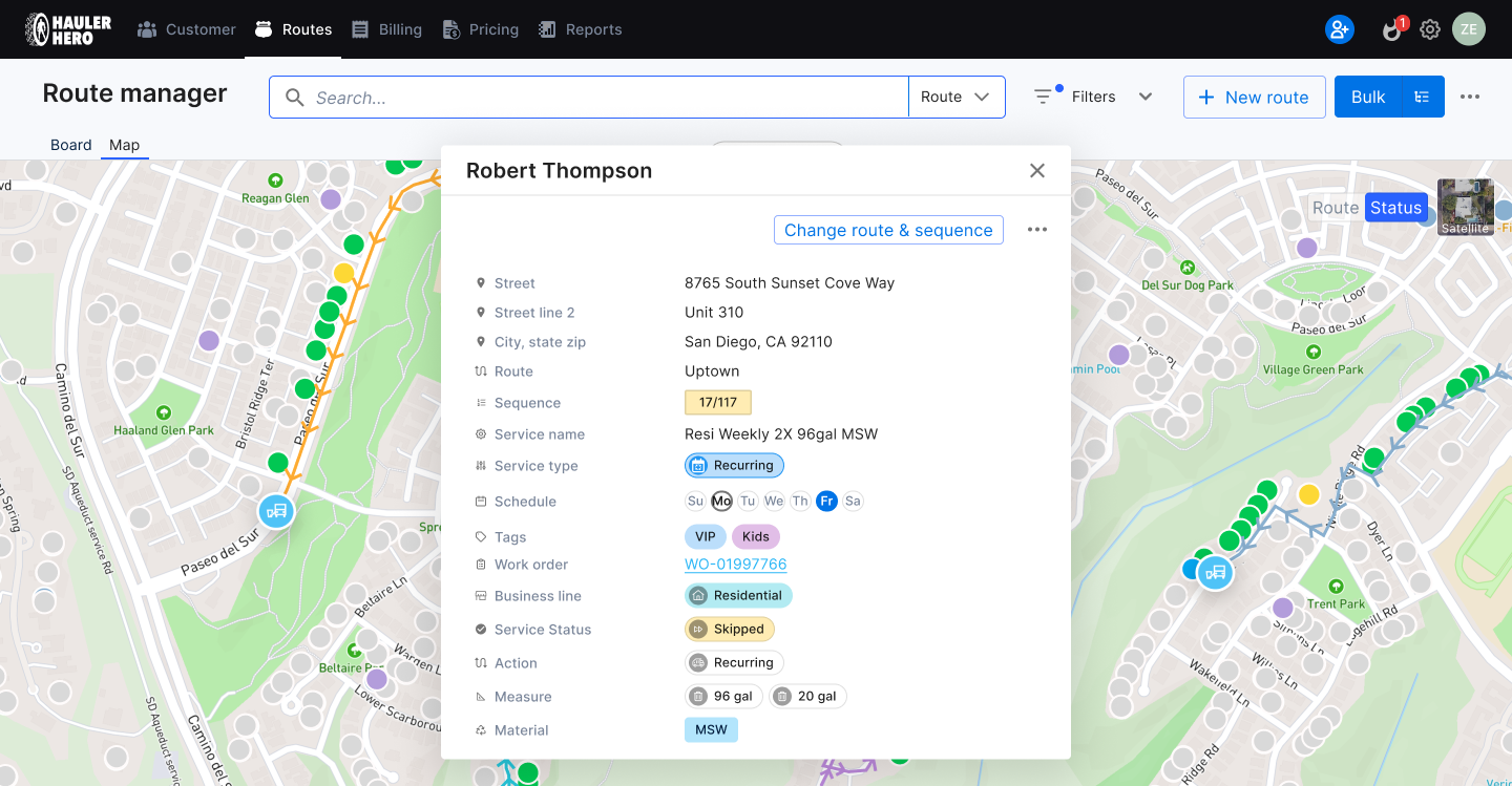 Real Time Route Manager View